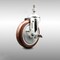 Service Caster 5 Inch 316SS Maroon Polyurethane Swivel 10mm Threaded Stem Caster with Brake SCC-SS316TS20S514-PPUB-MRN-TLB-M1015 - alternate 1